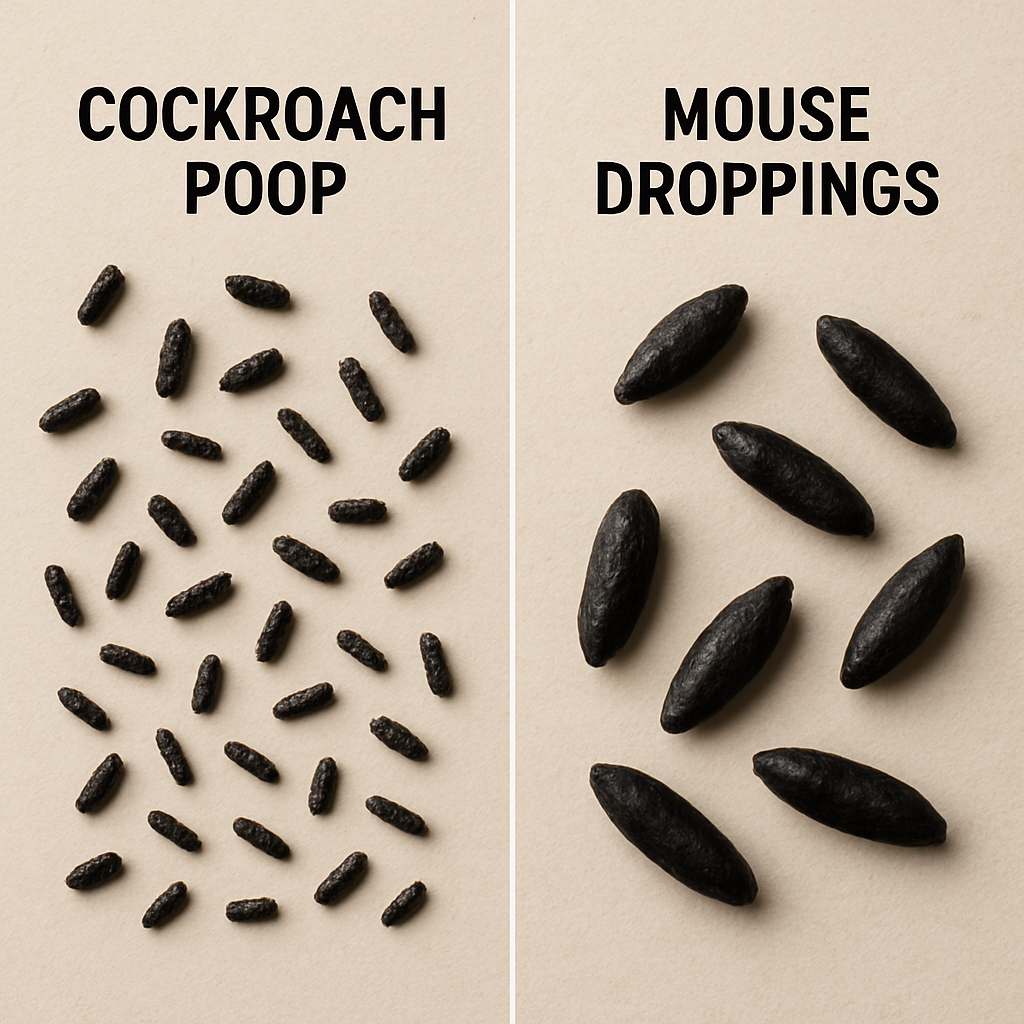 cockroach poop vs mouse droppings