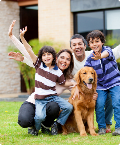 Family enjoying yard after home pest control service